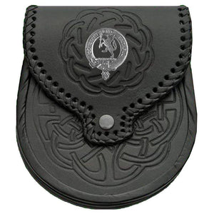 MacQueen Scottish Clan Badge Sporran, Leather