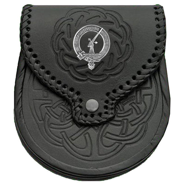 MacRae Scottish Clan Badge Sporran, Leather
