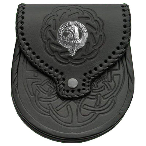 Melville Scottish Clan Badge Sporran, Leather