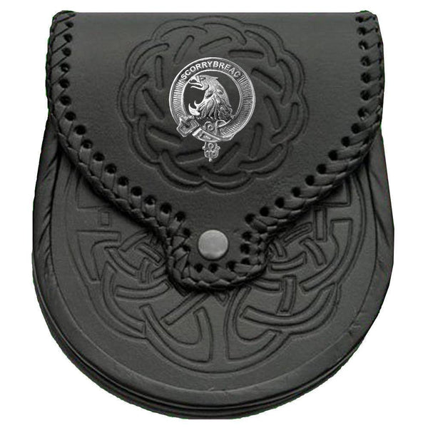 MacNicol Scottish Clan Badge Sporran, Leather