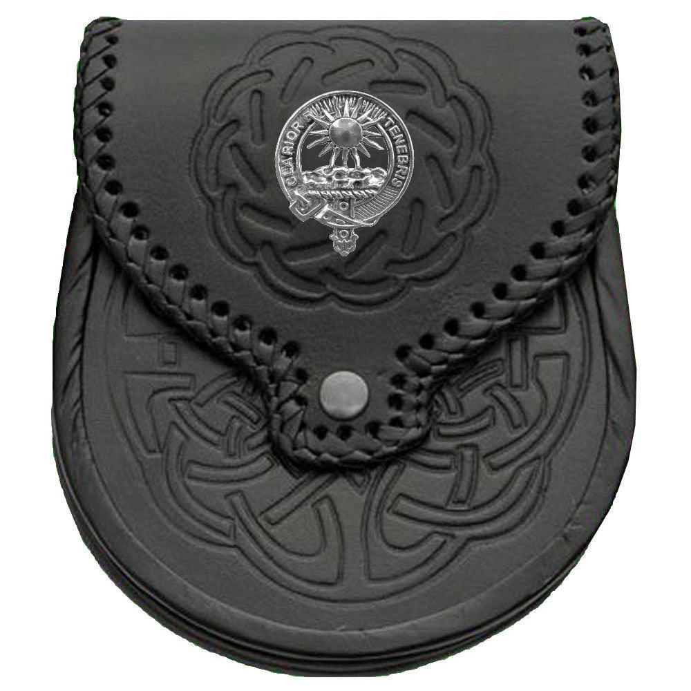 Purves Scottish Clan Badge Sporran, Leather