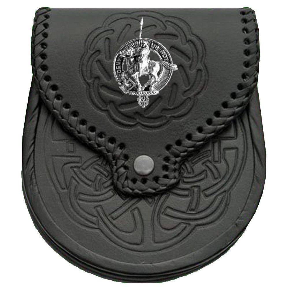 Thompson Scottish Clan Badge Sporran, Leather