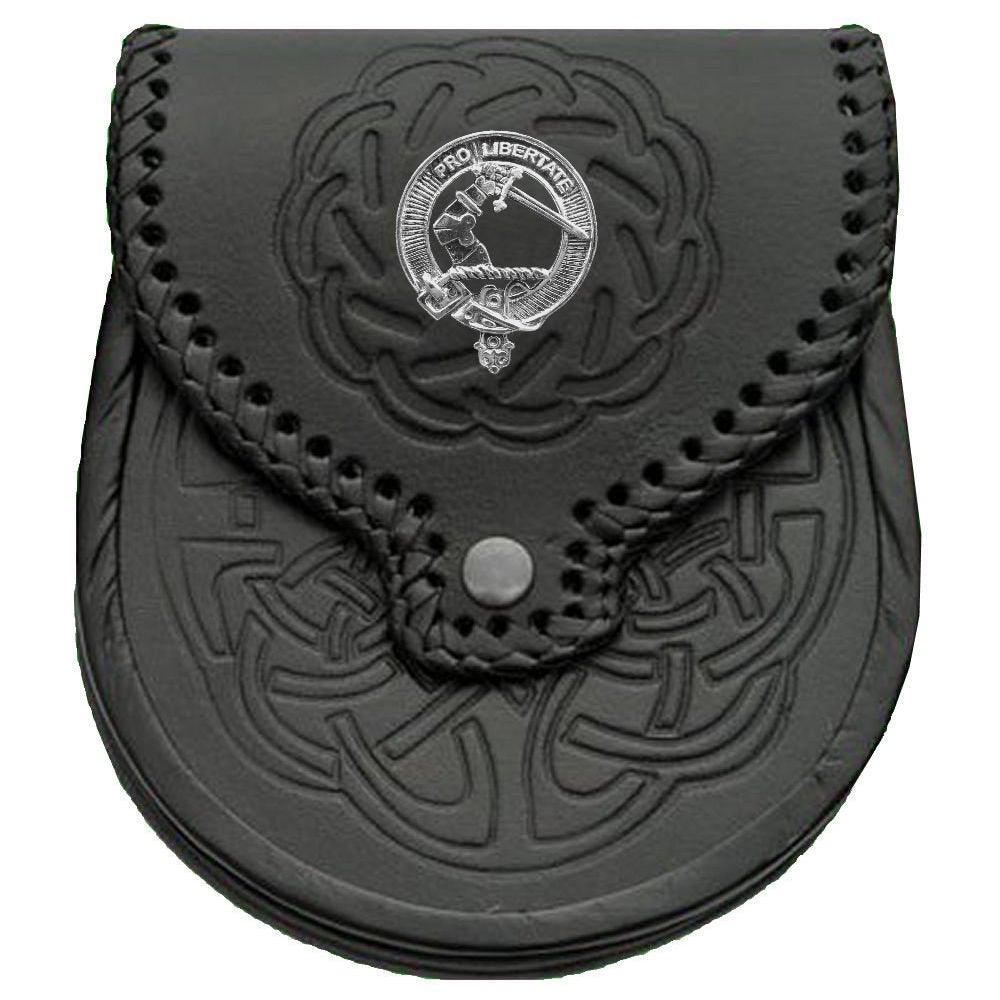 Wallace Scottish Clan Badge Sporran, Leather