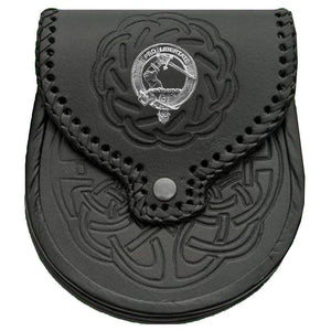 Wallace Scottish Clan Badge Sporran, Leather