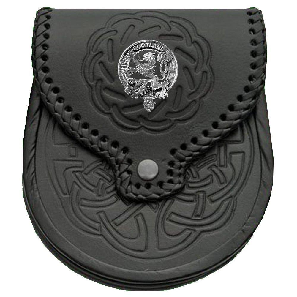 Rampant Lion Badge Leather Sporran