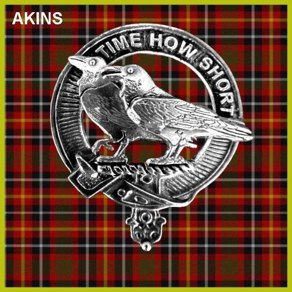 Akins Clan Crest Interlace Kilt Belt Buckle