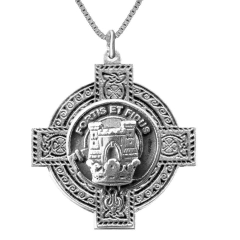 MacLachlan Clan Crest Celtic Cross Pendant Scottish ~ CLP04