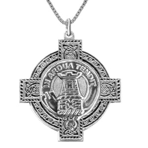 Malcolm Clan Crest Celtic Cross Pendant Scottish ~ CLP04