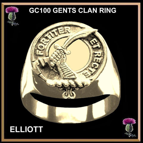 Elliott Scottish Clan Crest Gold Ring GC100 - All Clans