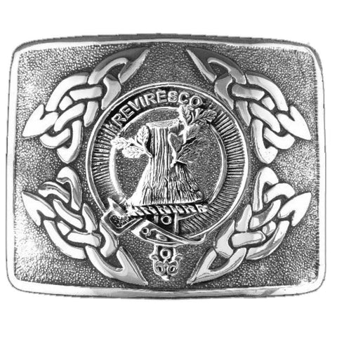 MacEwen Clan Crest Interlace Kilt Belt Buckle