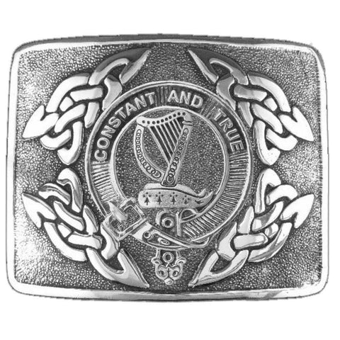 Rose Clan Crest Interlace Kilt Buckle, Scottish Badge  