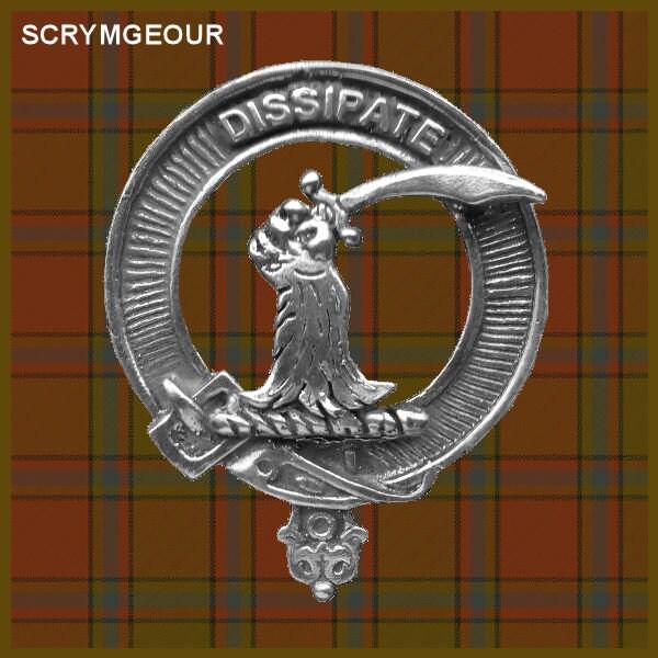 Scrymgour Clan Crest Interlace Kilt Buckle, Scottish Badge  