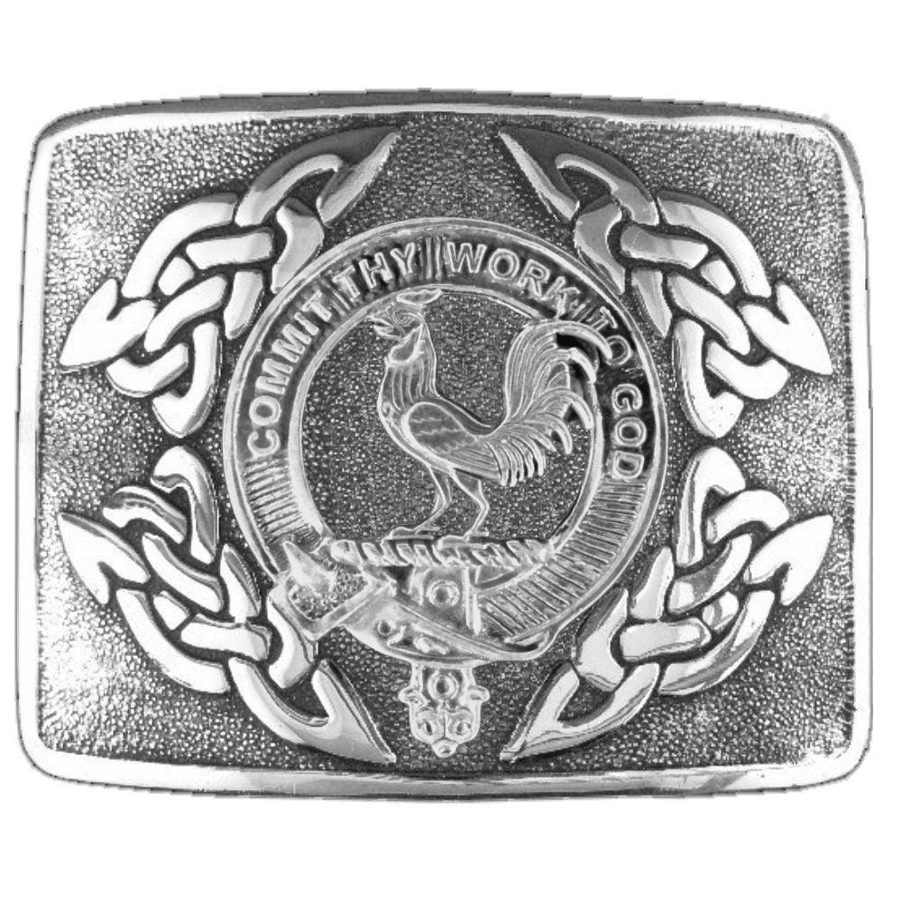 Sinclair Clan Crest Interlace Kilt Buckle, Scottish Badge  