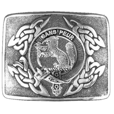 Sutherland Clan Crest Interlace Kilt Buckle, Scottish Badge  