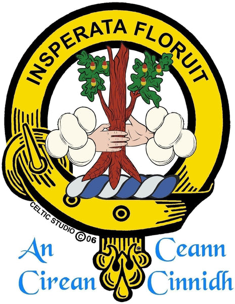 Watson Clan Crest Interlace Kilt Buckle, Scottish Badge  