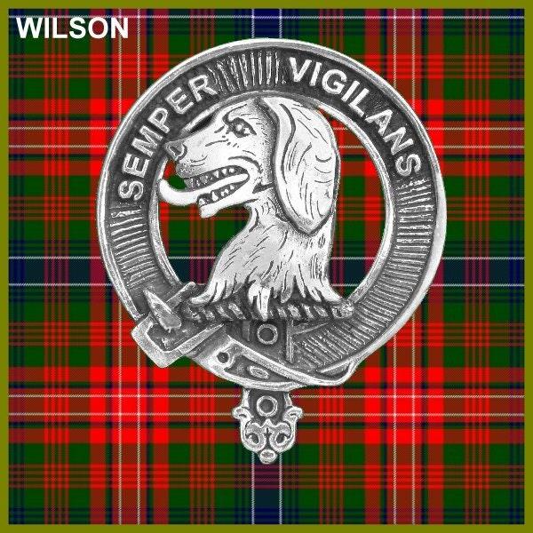 Wilson Clan Crest Interlace Kilt Buckle, Scottish Badge  