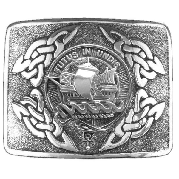 Wood Clan Crest Interlace Kilt Belt Buckle