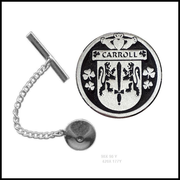 Carroll Irish Coat of Arms Disk Tie Tack/ Lapel Pin