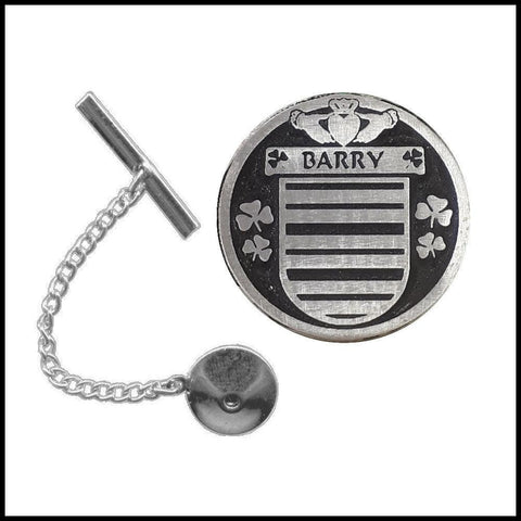 Barry Irish Coat of Arms Disk Lapel Pin/ Tie Tack