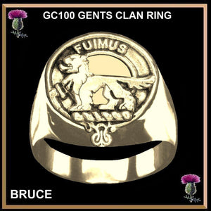 Bruce Scottish Clan Crest Gold Ring GC100 - All Clans