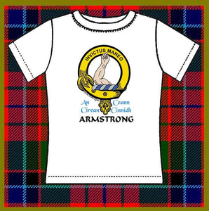 Armstrong Scottish Clan Crest Full T-Shirt, Family Crest Shirt