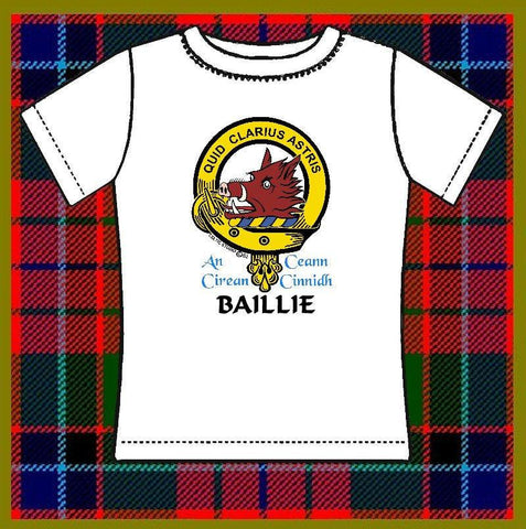 Baillie Scottish Clan Crest Full T-Shirt, Family Crest Shirt