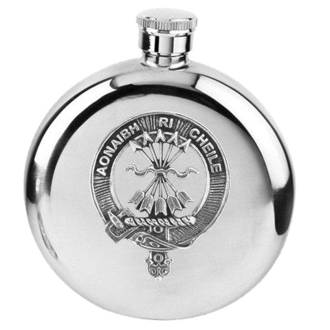 Cameron 5 oz Round Clan Crest Scottish Badge Flask