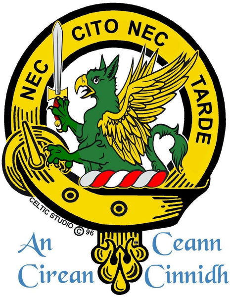 Bannatyne Clan Crest Scottish Four Thistle Brooch