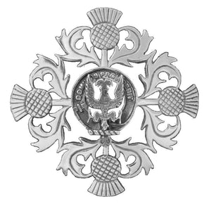 Boyle Clan Crest Scottish Four Thistle Brooch