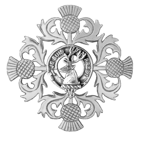 Fraser Lovat Clan Crest Scottish Four Thistle Brooch