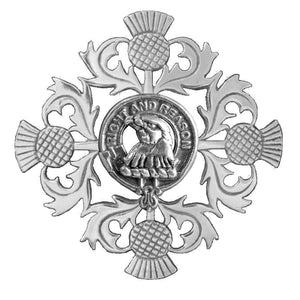 Graham (Menteith) Clan Crest Scottish Four Thistle Brooch
