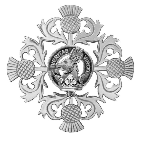Keith Clan Crest Scottish Four Thistle Brooch