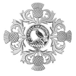 MacDonnell (Glengarry) Clan Crest Scottish Four Thistle Brooch