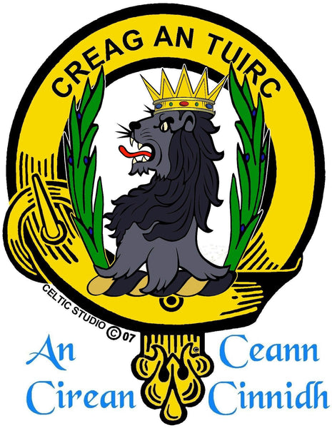 MacLaren Clan Crest Scottish Four Thistle Brooch
