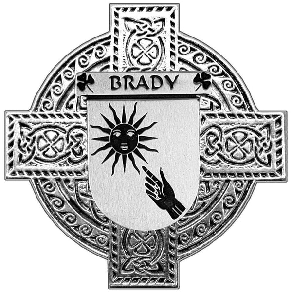 Brady Irish Coat of Arms Celtic Cross Badge