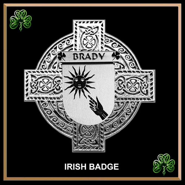 Brady Irish Coat of Arms Celtic Cross Badge