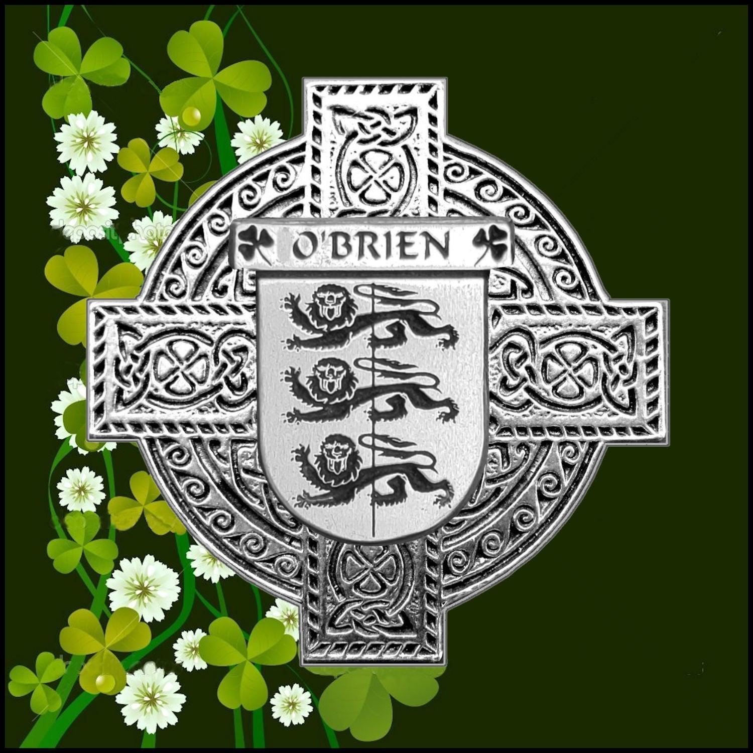 O'Brien Irish Family Coat Of Arms Celtic Cross Badge