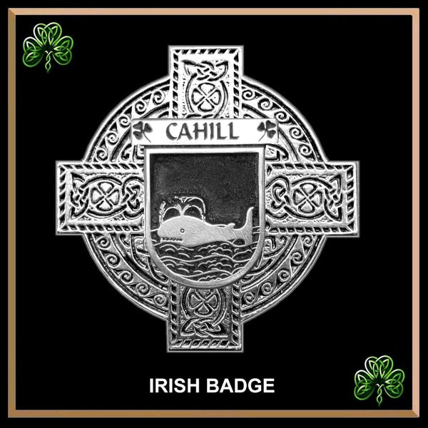 Cahill Irish Family Coat Of Arms Celtic Cross Badge