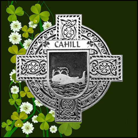 Cahill Irish Family Coat Of Arms Celtic Cross Badge