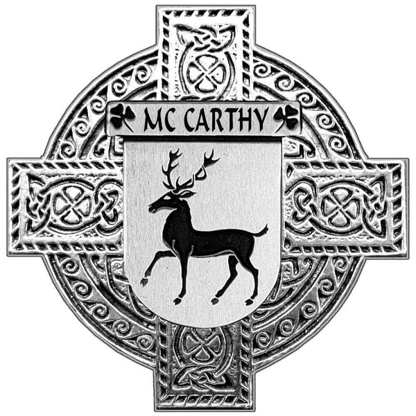 McCarthy Irish Coat of Arms Celtic Cross Badge