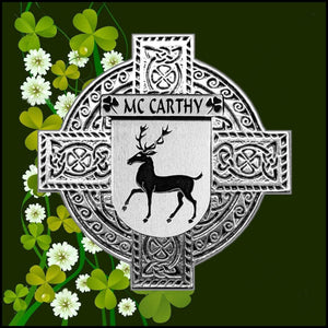 McCarthy Irish Coat of Arms Celtic Cross Badge