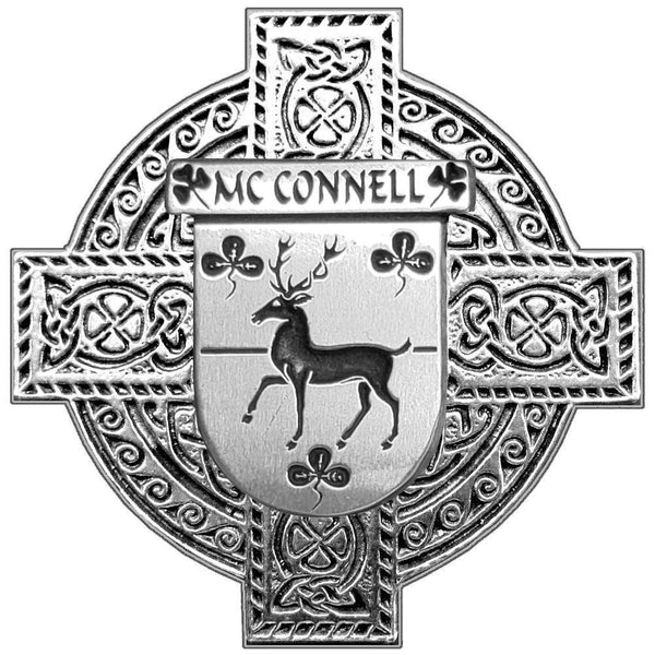 McConnell Irish Family Coat Of Arms Celtic Cross Badge