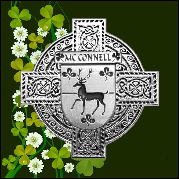 McConnell Irish Family Coat Of Arms Celtic Cross Badge