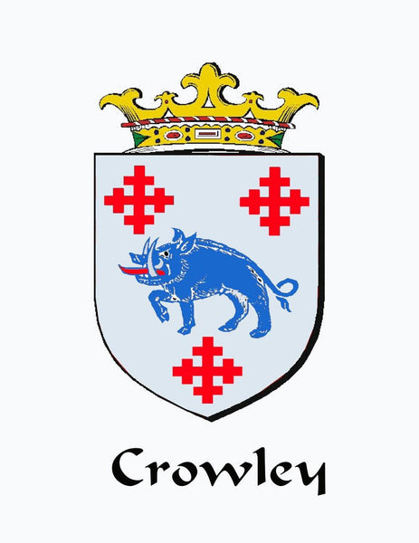 Crowley Irish Coat of Arms Celtic Cross Badge