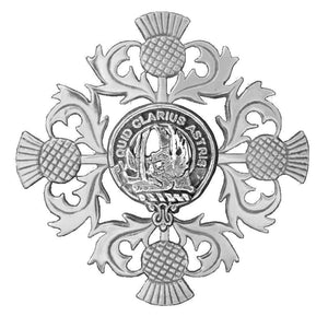 Baillie Clan Crest Scottish Four Thistle Brooch