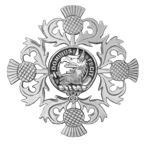 Baird Clan Crest Scottish Four Thistle Brooch