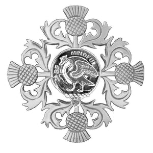 Campbell Calder Clan Crest Scottish Four Thistle Brooch