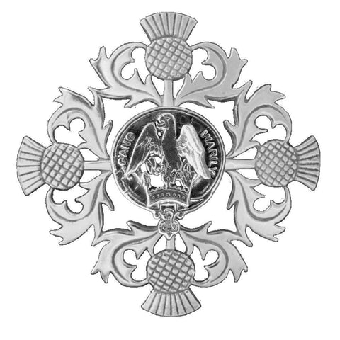 Drummond Clan Crest Scottish Four Thistle Brooch