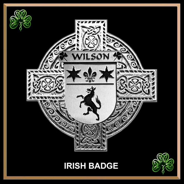 Wilson Irish Family Coat Of Arms Celtic Cross Badge