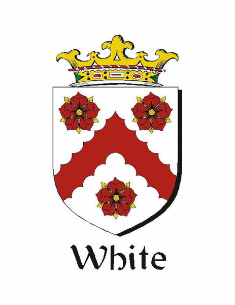 White Irish Coat of Arms Celtic Cross Badge